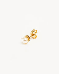 14k Solid Gold Hope Pearl Stud Earring
