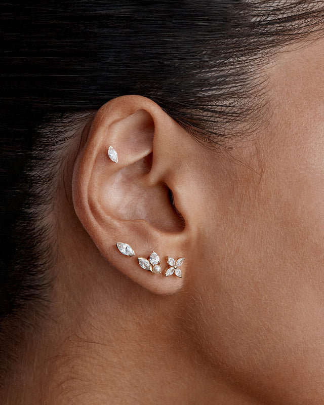 14k Solid Gold In Bloom Lab-Grown Diamond Stud Earring
