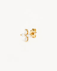 14k Solid Gold Blossom Lab-Grown Diamond Stud Earring