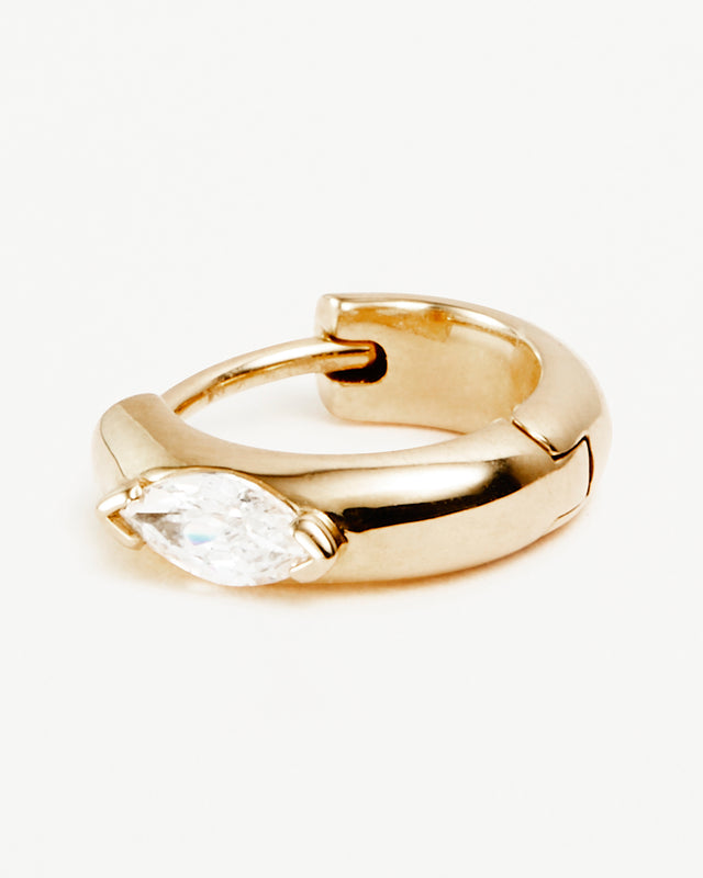 9k Solid Gold Petal of Hope Lab-Grown Diamond Hoop