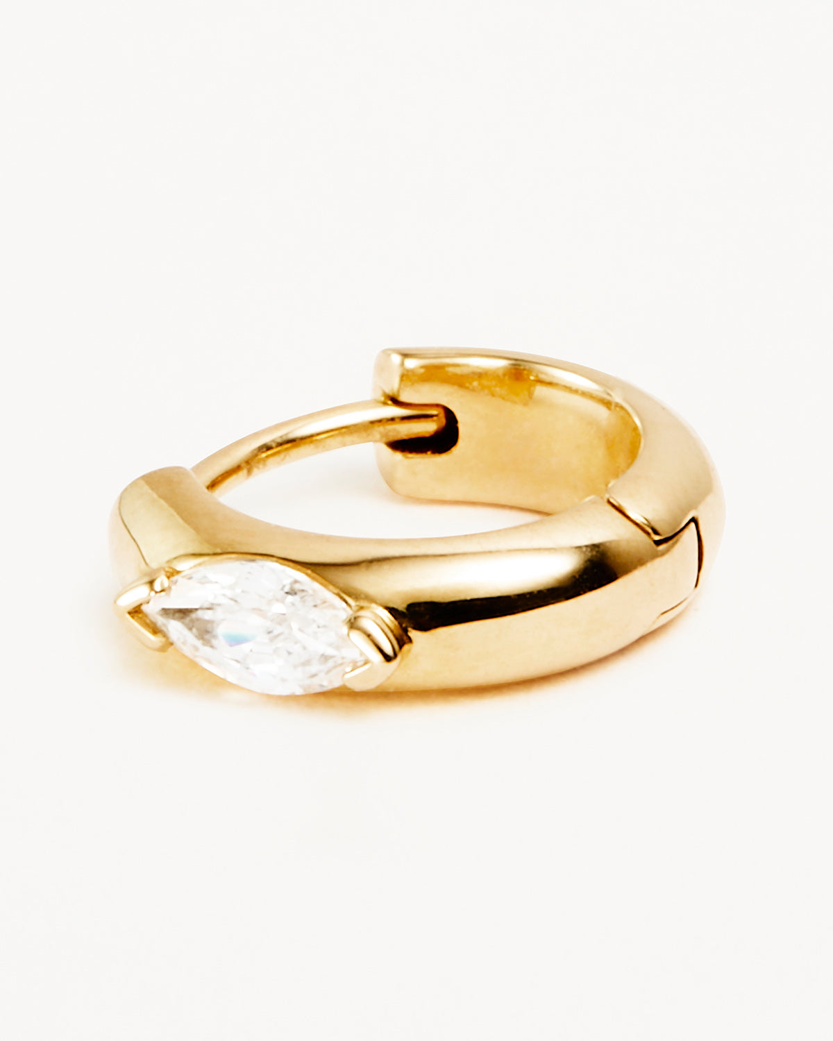 14k Solid Gold Petal of Hope Lab-Grown Diamond Hoop – by charlotte