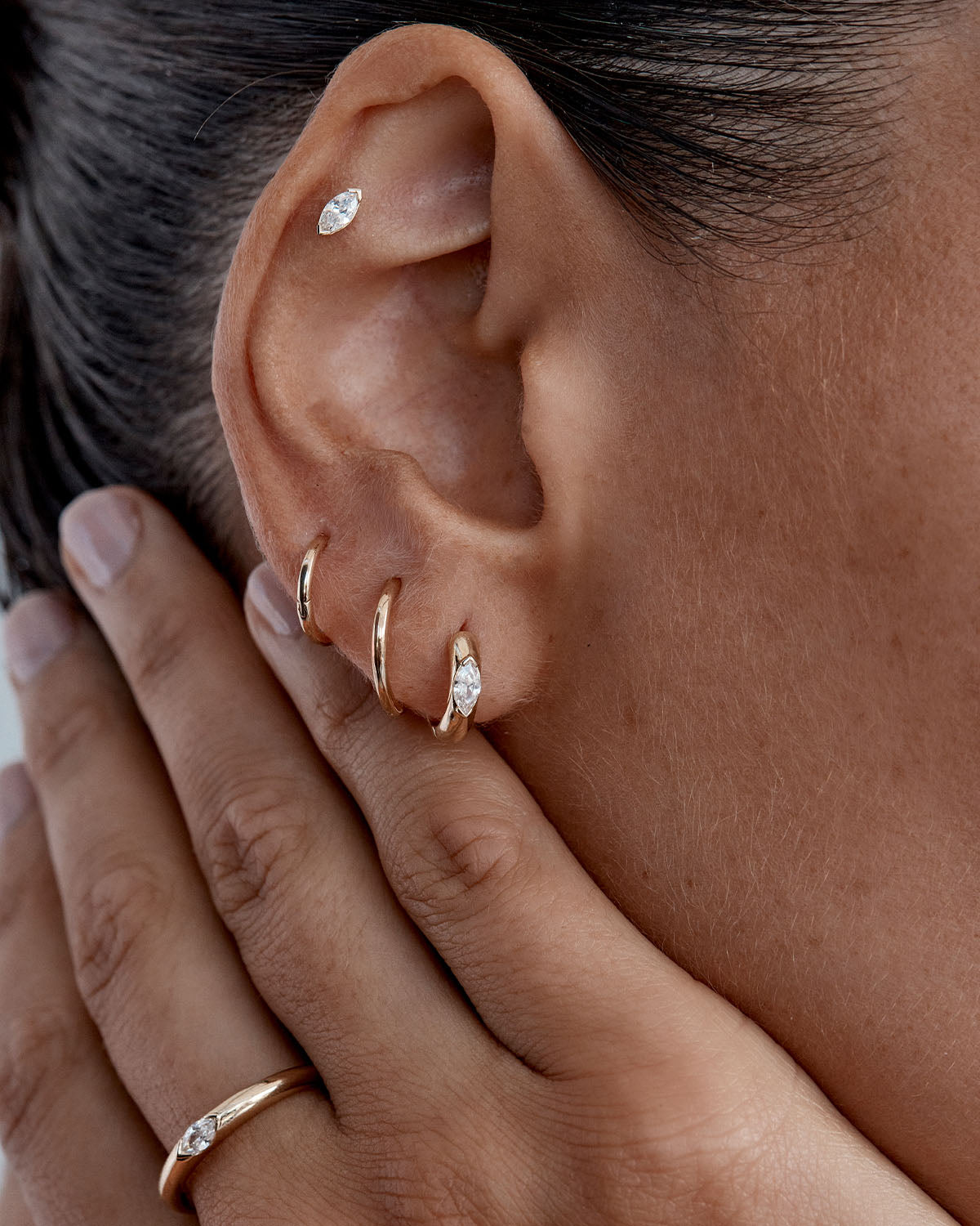 Double cartilage deals piercing earrings