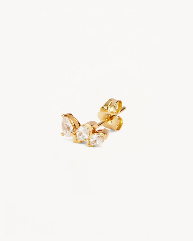 14k Solid Gold Petal by Petal Lab-Grown Diamond Earring - Left