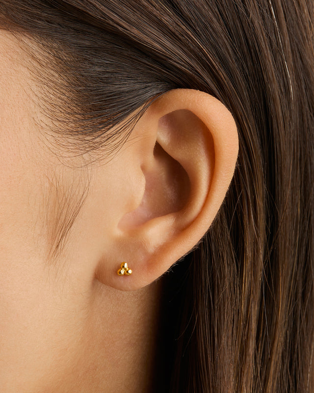18k Gold Vermeil Karma Stud Earrings – by charlotte