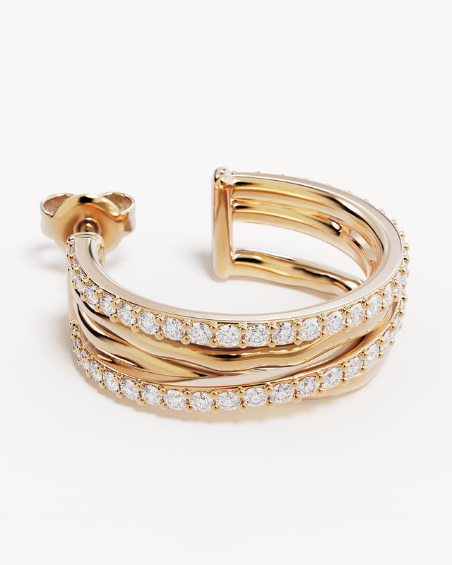 18k Gold Plated Entwined Hearts Large Hoops