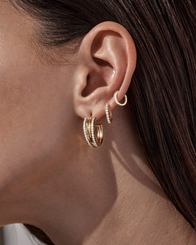 18k Gold Plated Entwined Hearts Large Hoops