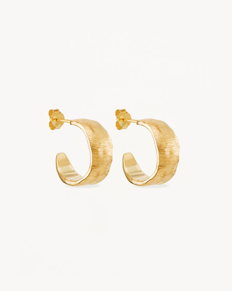 CHARLOTTE HOOP & CHARM EARRING GOLD ZIRCONIA main image 1
