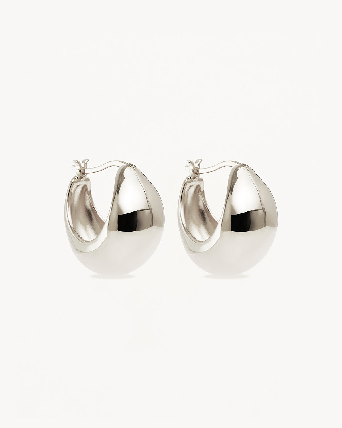 Large leaf hoop earrings | Crowded Silver Jewellery