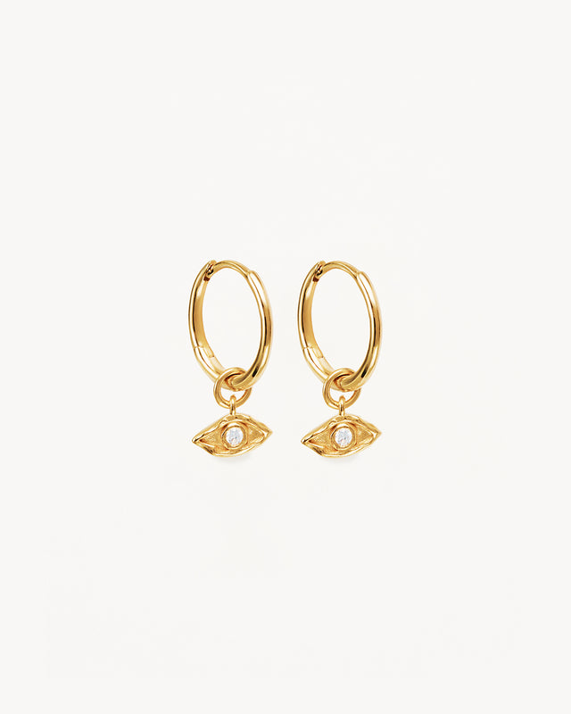 18k Gold Vermeil I am Protected Hoops