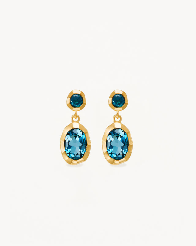18k Gold Vermeil Sacred Jewel Topaz Earrings
