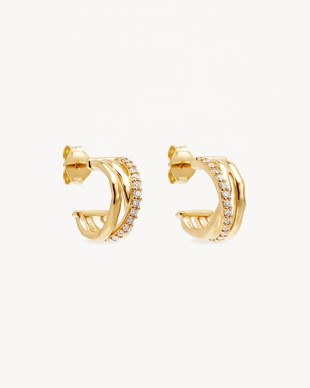 18k Gold Vermeil Entwined Hearts Hoops