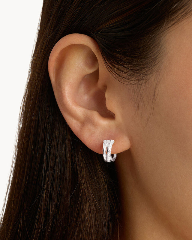 Sterling Silver Entwined Hearts Hoops