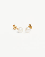 18k Gold Vermeil Floating On Air Pearl Stud Earrings - 6mm