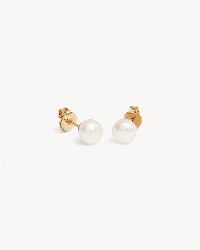 18k Gold Vermeil Floating On Air Pearl Stud Earrings - 6mm