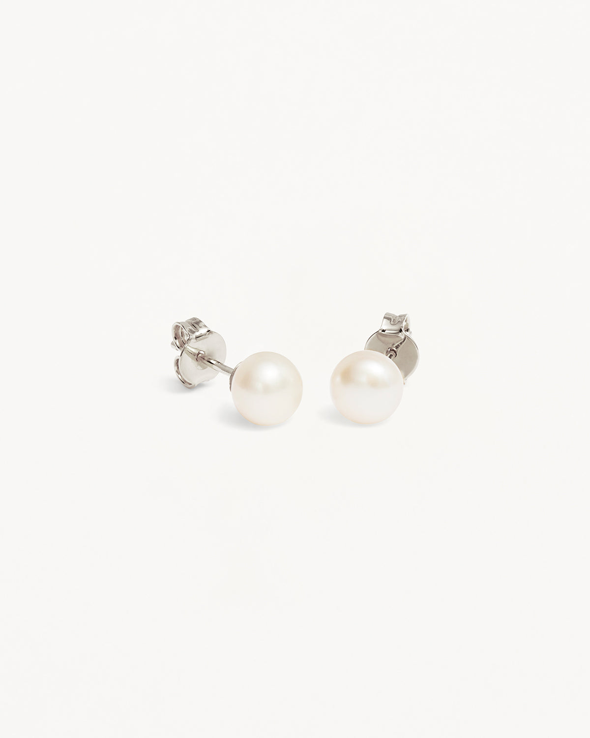 New Tiny 6mm Silver White sale Freshwater Pearl Stud Earrings