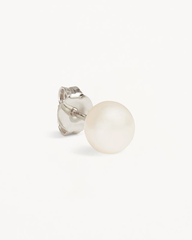 Sterling Silver Floating On Air Pearl Stud Earrings - 6mm