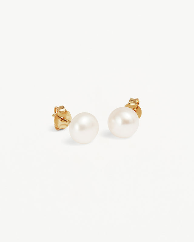 18k Gold Vermeil Floating On Air Pearl Stud Earrings - 8mm