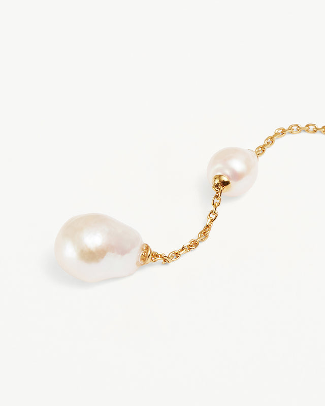 18k Gold Vermeil Forever Moments Pearl Chain Earrings