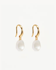 18k Gold Vermeil Harmony Pearl Hook Earrings