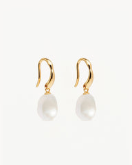 18k Gold Vermeil Harmony Pearl Hook Earrings