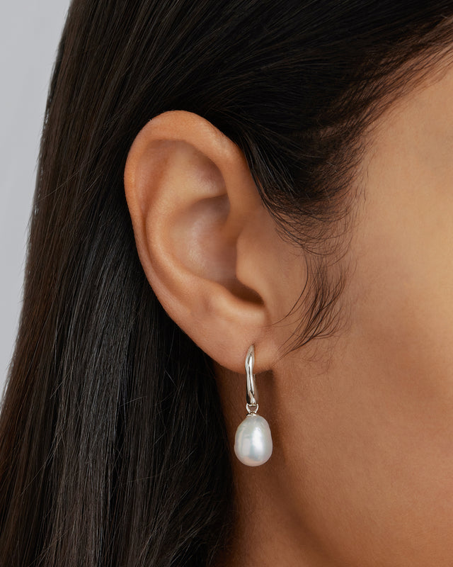 Sterling Silver Harmony Pearl Hook Earrings - Main Image
