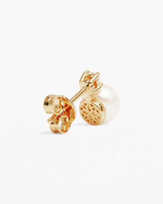 18k Gold Vermeil Moments With You Pearl Stud Earrings 6mm – by