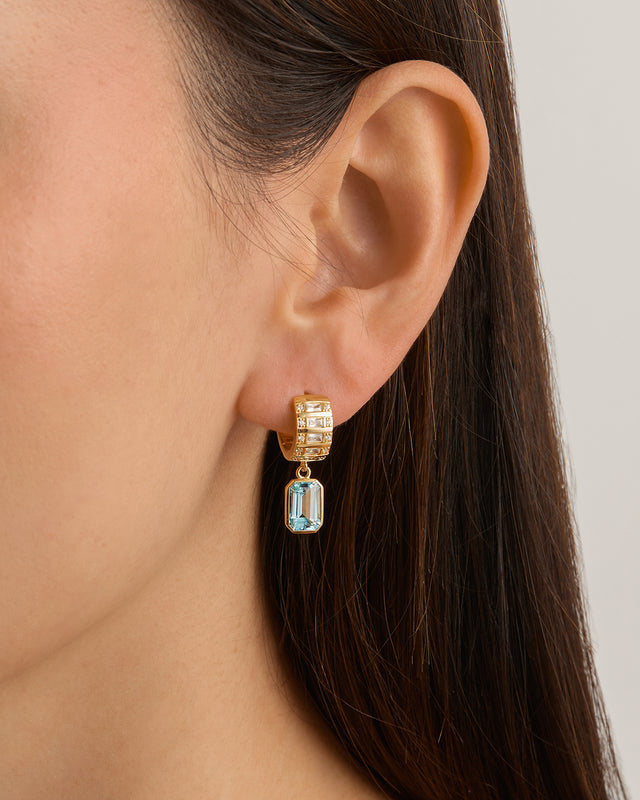 18k Gold Vermeil Calm Your Soul Topaz Earrings