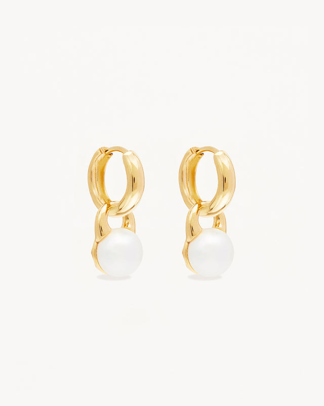 18k Gold Vermeil New Beginnings Pearl Hoops