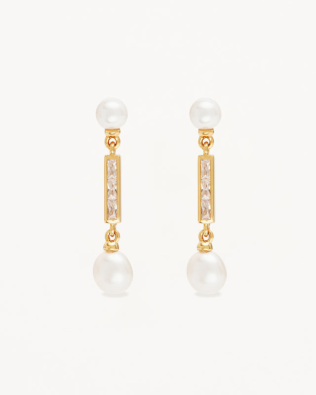 18k Gold Vermeil Breathe Pearl Drop Earrings