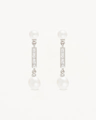 Sterling Silver Breathe Pearl Drop Earrings