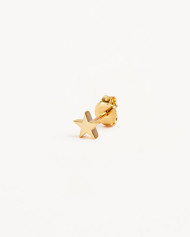 9k Solid Gold Wishing on a Star Stud Earring