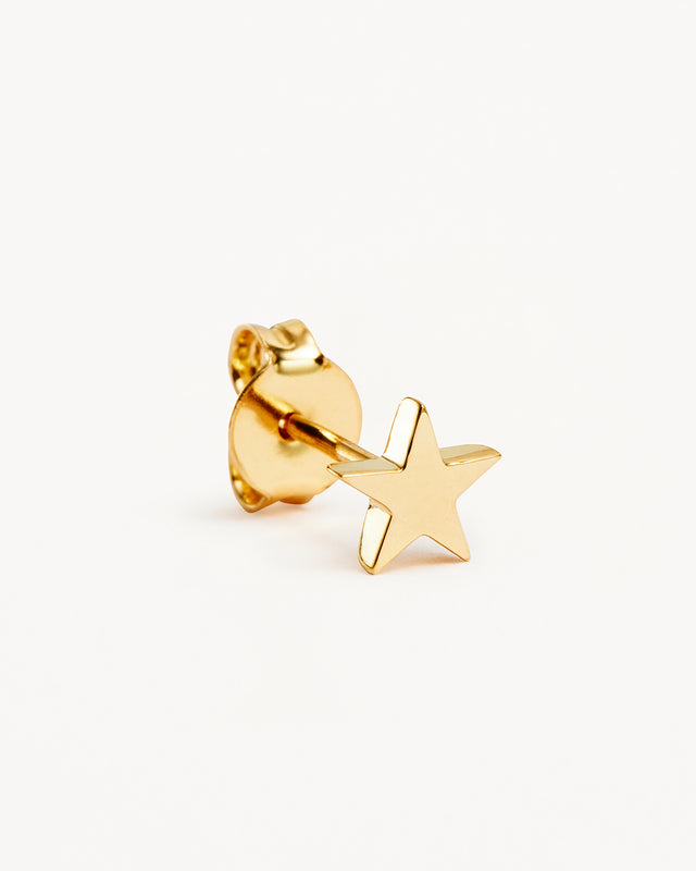 9k Solid Gold Wishing on a Star Stud Earring