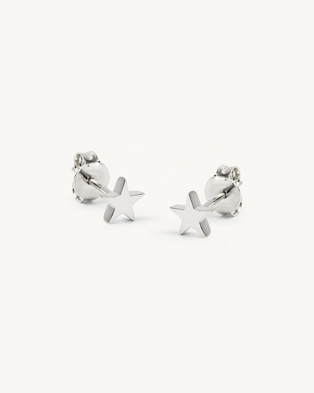 Sterling Silver Wishing on a Star Stud Earrings