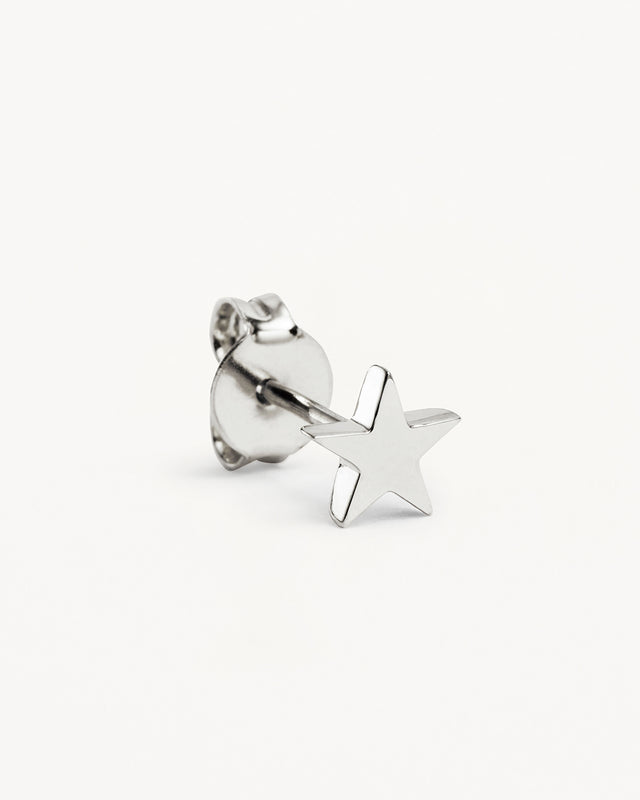 Sterling Silver Wishing on a Star Stud Earrings