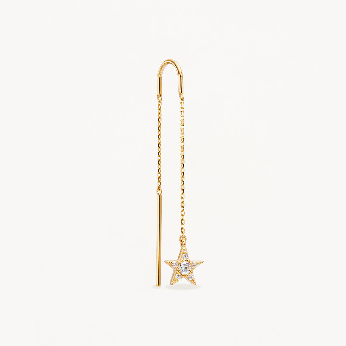9k Solid Gold Estelle Lab-Grown Diamond Thread Earring – by charlotte