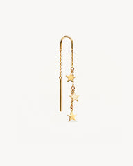 9k Solid Gold Star Bright Thread Earring