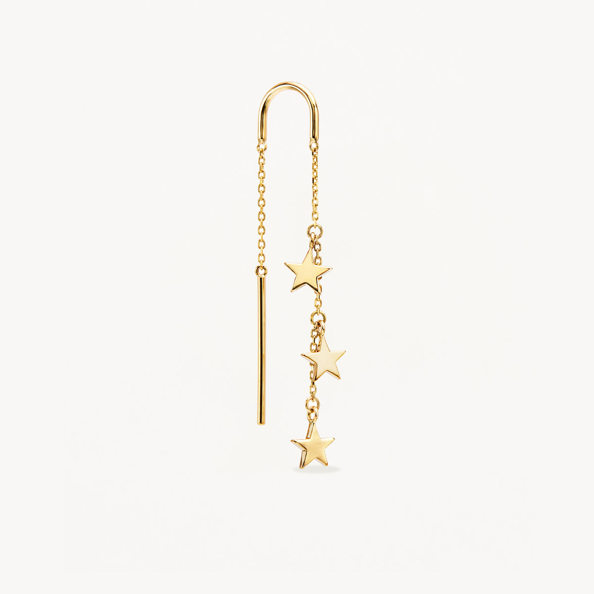 9k Solid Gold Star Bright Thread Earring – by charlotte