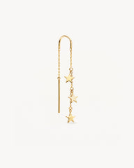 9k Solid Gold Star Bright Thread Earring