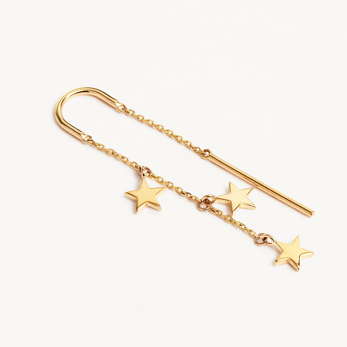 9k Solid Gold Star Bright Thread Earring – by charlotte