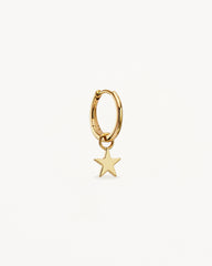 9k Solid Gold Wishing on a Star Hoop