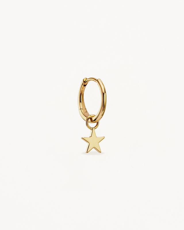 9k Solid Gold Wishing on a Star Hoop