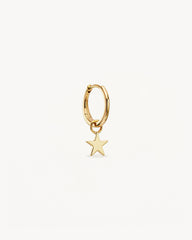 9k Solid Gold Wishing on a Star Hoop