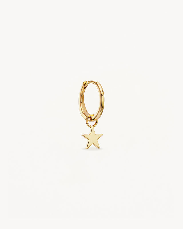 9k Solid Gold Wishing on a Star Hoop