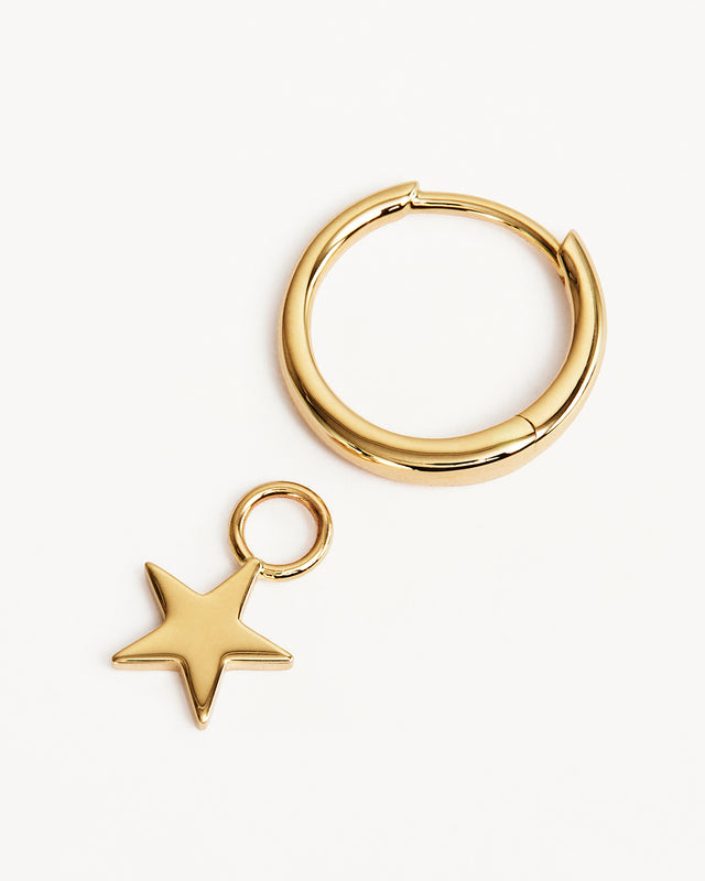 9k Solid Gold Wishing on a Star Hoop