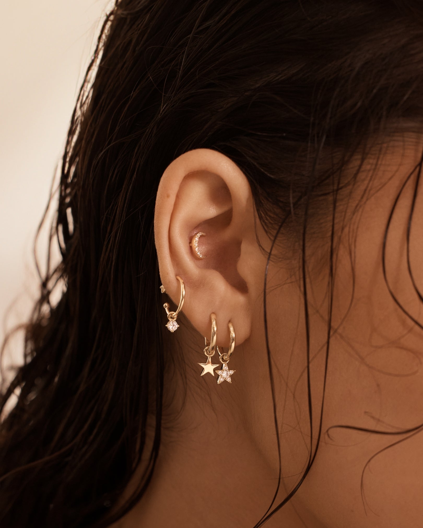 STAR JEWELRY GIRL mini hoop pierced オニキス STAR JEWELRY girl K10