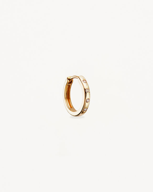 9k Solid Gold Cosmic Lab-Grown Diamond Hoop