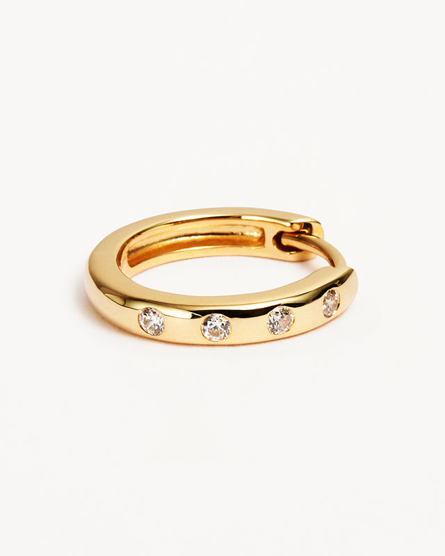 14k Solid Gold Cosmic Lab-Grown Diamond Hoop