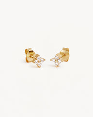 18k Gold Vermeil Crystal Bloom Stud Earrings