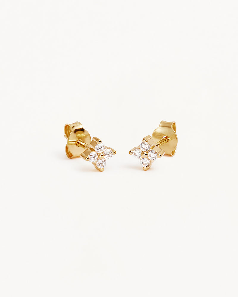 Garnet Oval Stud Earrings in 18k Gold Vermeil main image 1