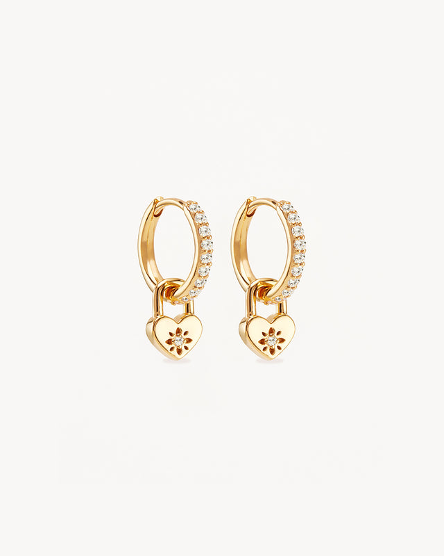 18k Gold Vermeil Love Unlocked Padlock Hoops